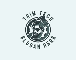 Lumberjack Axe Beard Man logo design