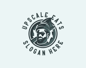 Lumberjack Axe Beard Man logo design