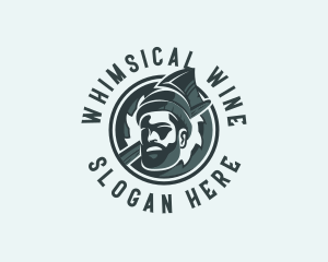 Lumberjack Axe Beard Man logo design