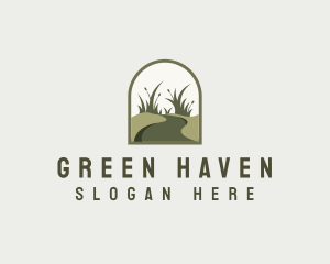 Grass Landscaping Lawn logo design