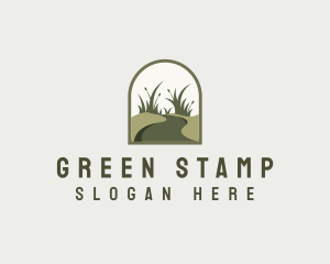 Grass Landscaping Lawn logo design