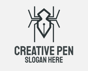 Insect Spider Pen logo design