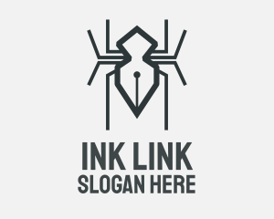 Insect Spider Pen logo design