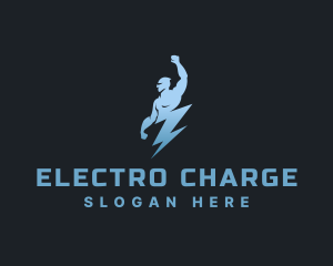 Electric Lightning Man logo design