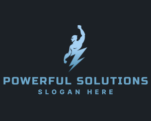 Electric Lightning Man logo design