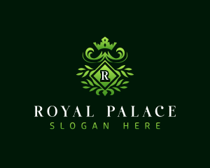 Royal Leaf Crown logo design