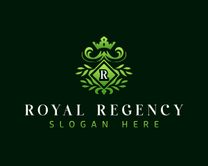 Royal Leaf Crown logo design