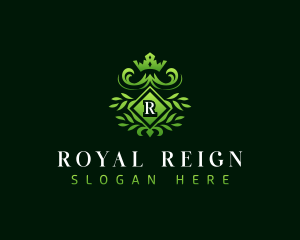 Royal Leaf Crown logo design