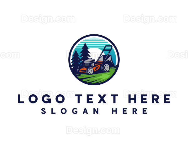 Landscaping Lawn Mower Logo