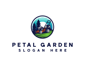 Landscaping Lawn Mower logo design