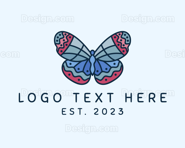 Fancy Butterfly Insect Logo