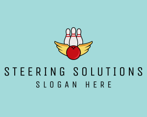 Bowling Tournament Wings logo design