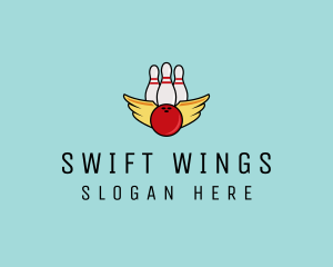 Bowling Tournament Wings logo design