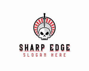 Skull Sword Weapon logo design