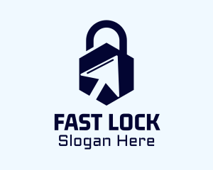 Blue Arrow Padlock logo design