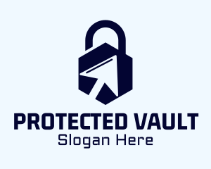 Blue Arrow Padlock logo design