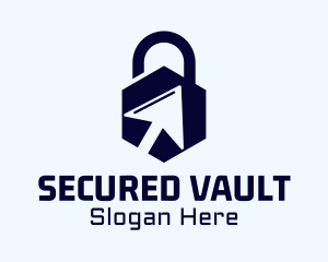 Blue Arrow Padlock logo design