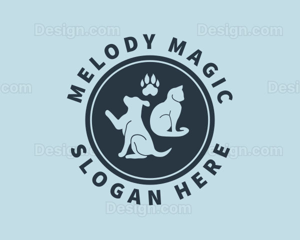 Pet Dog Cat Badge Logo