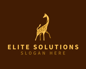 Giraffe Animal Wildlife logo design