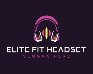 Disc Jockey Headset Nightclub logo design