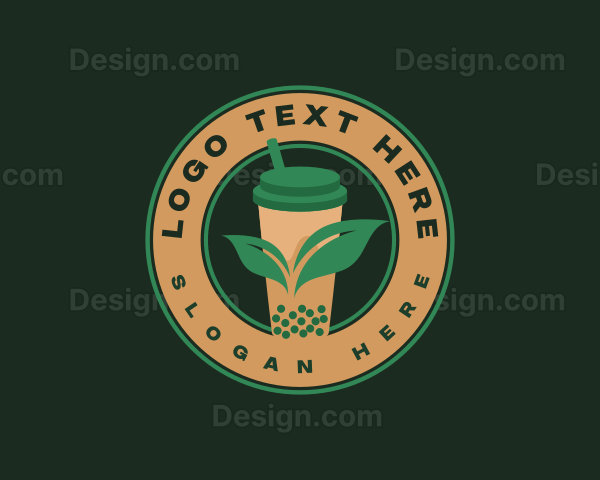 Boba Leaf Tea Logo