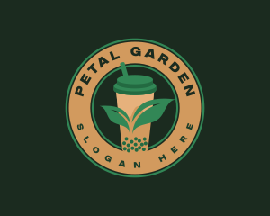 Boba Leaf Tea Logo