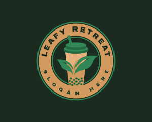 Boba Leaf Tea logo design