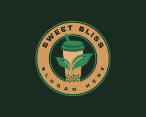 Boba Leaf Tea logo design