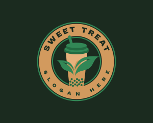 Boba Leaf Tea logo design