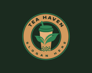 Boba Leaf Tea logo design