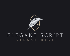 Feather Pen Quill logo design