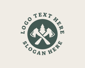 Pine Tree Axe Lumberjack logo