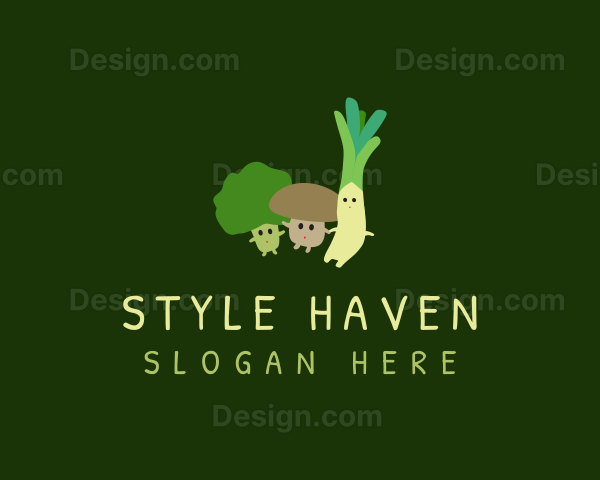 Cute Healthy Vegetables Logo