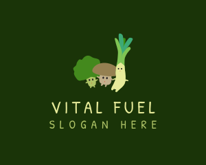 Cute Healthy Vegetables logo design