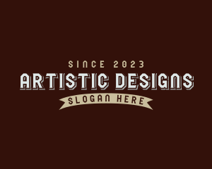 Retro Artistic Banner logo design