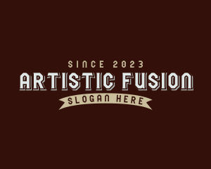 Retro Artistic Banner logo design