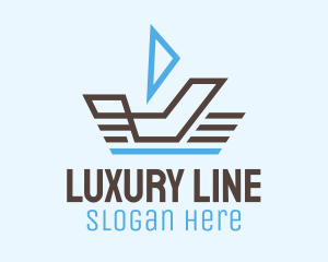 Travel Sailboat Line Art  logo design