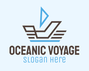 Travel Sailboat Line Art  logo design