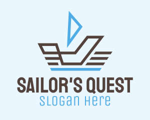 Travel Sailboat Line Art  logo design