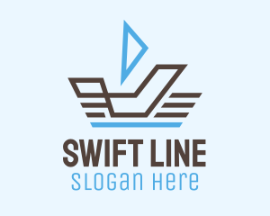 Travel Sailboat Line Art  logo design