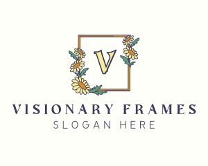 Sunflower Frame Ornament logo design