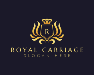 Ornament Royal Shield Crown logo design