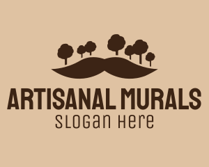 Mustache Tree Forest logo design