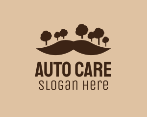 Mustache Tree Forest logo design