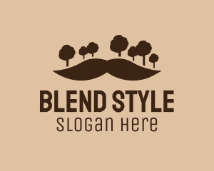 Mustache Tree Forest logo design