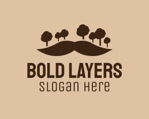 Mustache Tree Forest logo design