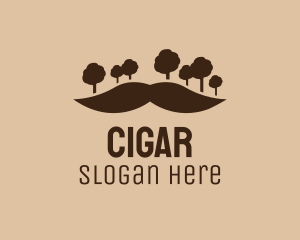 Mustache Tree Forest logo design