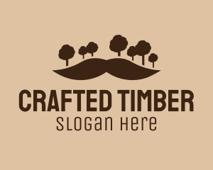 Mustache Tree Forest logo design