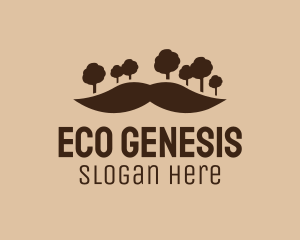 Mustache Tree Forest logo design