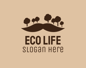 Mustache Tree Forest logo design